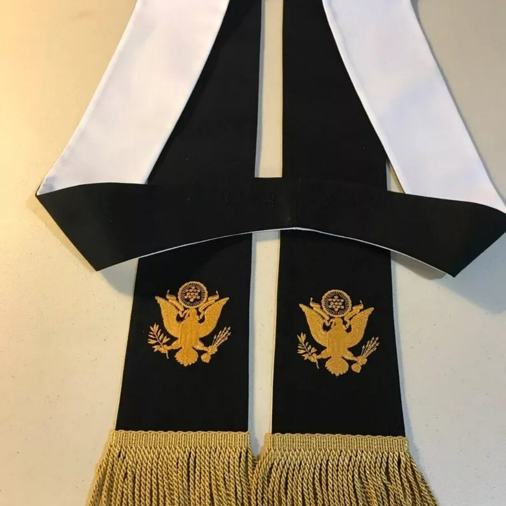 Reversible Black and Gold Military Chaplain Stole, Army Chaplain Stole